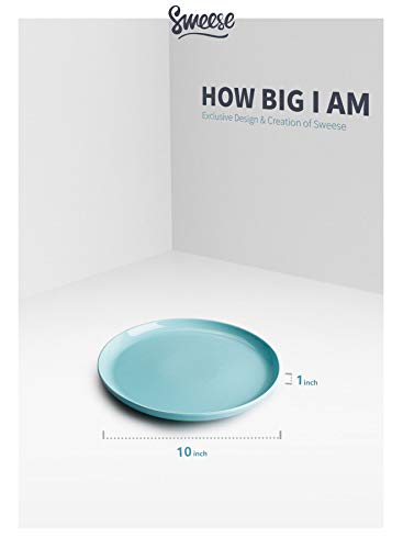 Sweese 154.002 Porcelain Round Dinner Plates - 10 Inch - Set of 6, Hot Assorted Colors - Image 2