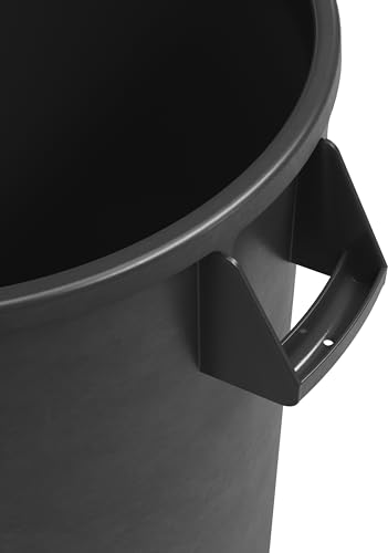 Image of SPARTA Bronco 32 Gallon Trash Can, Thick Polyethylene Bin, NSF Certified Waste Container with Top Handles, Bottom Handholds, Reinforced Base and Stackable, LLDPE, 32 Gallon, Black (Pack of 4)