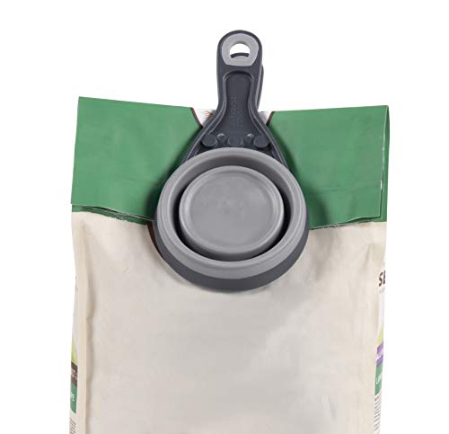 Dexas Pets Collapsible KlipScoop Collapsible Dry Dog Food Scoop and Dog Food Bag Clip, 1 Cup Capacity, Light Gray (PW660432429) Dexas Pets Collapsible KlipScoop Collapsible Dry Dog Food Scoop and Dog Food Bag Clip, 1 Cup Capacity, Light Gray (PW660432429)