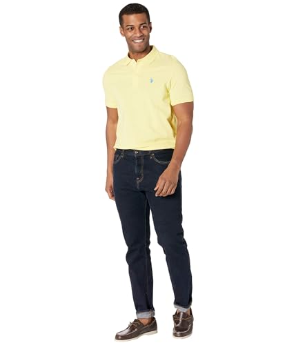 Image of U.S. POLO ASSN. Men Cotton Regular Fit Solid Polo With Small Pony | Two-Button Closure Pique Polo Shirt, Summer Fashion Golf Shirt