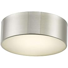 Abra Lighting 30030FM-BN Bongo - 10" 16W 1 LED Flush Mount, Brushed Nickel Finish with Frosted Glass