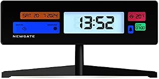 NEWGATE® Supergenius LCD Alarm Clock - Bedside Clock - Desk Clock - Digital Clock - Digital Alarm Clock - Bedroom Accessories - LCD Display - Office Clock - Black