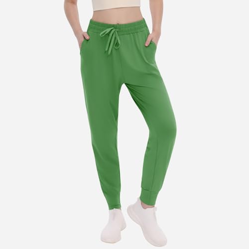 TNNZEET Women's Joggers with Pockets - High Waisted Sweatpants Tapered Leg Drawstring Lightweight Athletic Pants