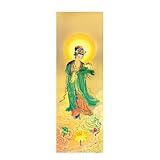 LJISEHG 30x80cm Avalokitesvara Bodhisattva Thangka Buddhist Scroll Painting Living Room Wall Art
