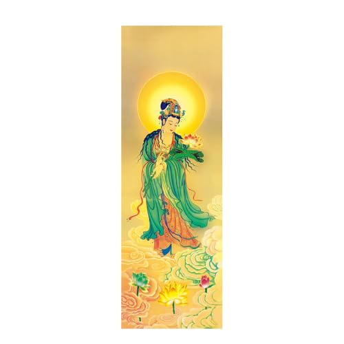 DFSGEP 30x80cm Avalokitesvara Bodhisattva Thangka Buddhist Scroll Painting Living Room Wall Art