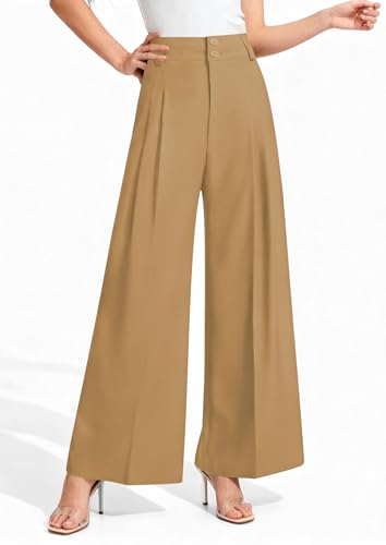 Image of PRETTYGARDEN Women's High Waisted Wide Leg Dress Pants