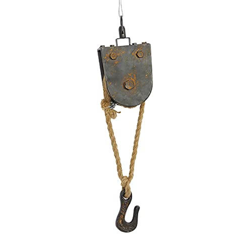 Deco 79 55408 Metal & Rope Block Tackle #TOP7