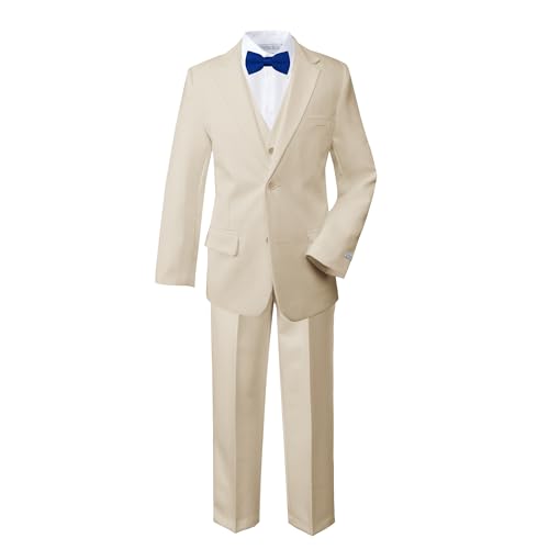 Spring Notion Boys' Modern Fit Light Khaki Dress Suit Set