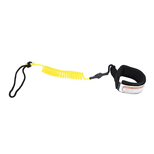 Qcwwy Barco para embarcaciones, correa flexible para tabla de surf cable ligero de PU para correa de pierna bodyboard para tabla de surf, correa para tabla, (amarillo)