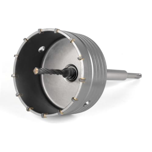 Image of BINOTA 110 mm (4-5 /16 inch) Concrete Hole Saw with SDS-Plus Shank | Tungsten carbide drill bit; SDS-Plus shank (220 mm); Cross-type center drill; Dry drilling for concrete /brick /stone /masonry
