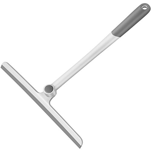 Shower Squeegee Silicone Glass Window Squeegee with Non-Slip 10.6 Inch Blade All-Purpose Heavy Duty Window Scrubber for Shower Doors, Bathroom, Windows, Kitchen, Mirror and Car Glass
