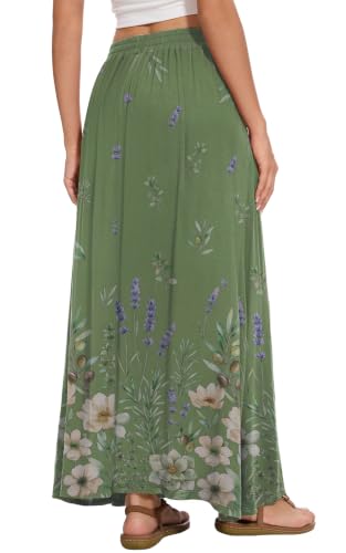 Image of Womens Maxi Skirt Long Flowy Summer A-Line High Waist Skirts