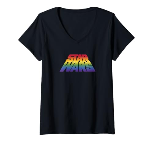 T-shirt Star Wars femme col V arc-en-ciel : l'idée cadeau geek idéale