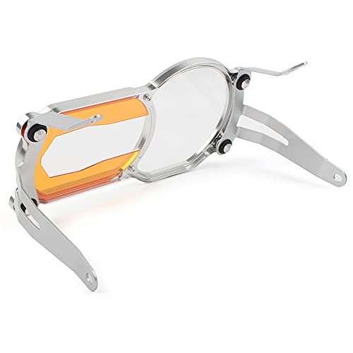 Cninba13 Motorbike Front Headlight Frame Cover Protector Accessaries for BMW R1200GS LC / R1200GS Adventure 2014-2020, R1250GS / R1250GS Adventure 2018-2020, Silver Frame & Yellow Lens Powersport