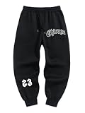 ZAFUL Cuffed Sweatpants for Men Casual Graphic Drawstring Printed Sweat Pants Stretch Loose Joggers Chicago Black M