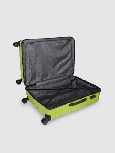 Image of Teakwood 76 CM Unisex Trolley Bag for Travel, Hard Cabin Trolley Large Travel Suitcase Bag, Lock System 360 Degree 8 Rotating Wheels (76 CM, Lime Green)