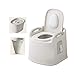 DUXX Toilette Mobile, Cheval Portatif avec Seau Amovible Adapté Aux Ménages, Urinoir pour Adultes, Vieil Homme de Nuit, Seau D'urine, Toilettes pour Femme Enceinte Chaise d'aisance (Couleur : Blanc)