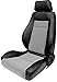 ProCar by Scat 80-1100-73L Black Vinyl Sides, Gray Velour Insert Racing Elite Recliner Left Seat