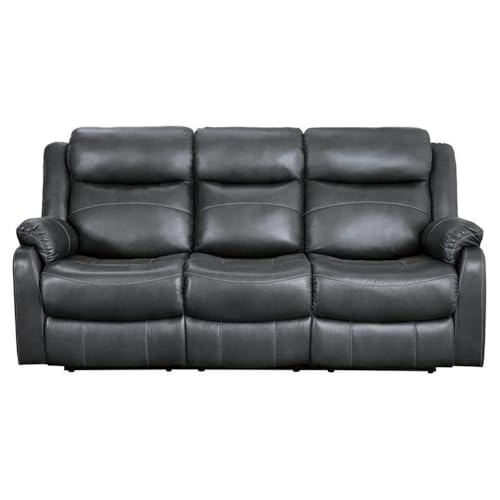 Homelegance Yerba Lay Flat Double Reclining Sofa, 80' W, Dark Gray