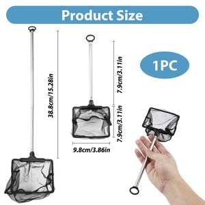 10cm Filet pour la pêche en Aquarium avec 16 à 40 cm Poignée Extensible, Aquarium Petit Épuisette, Télescopique Epuisette Aquarium Maille pour Aquariums Bassins Réservoir de Poissons【10 * 8CM】