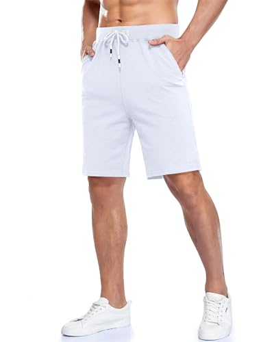 Image of Boyzn Men's 2 Pack Athletic Shorts Comfortable Cotton Workout Shorts Elastic Waist Running Shorts with Zipper Pockets