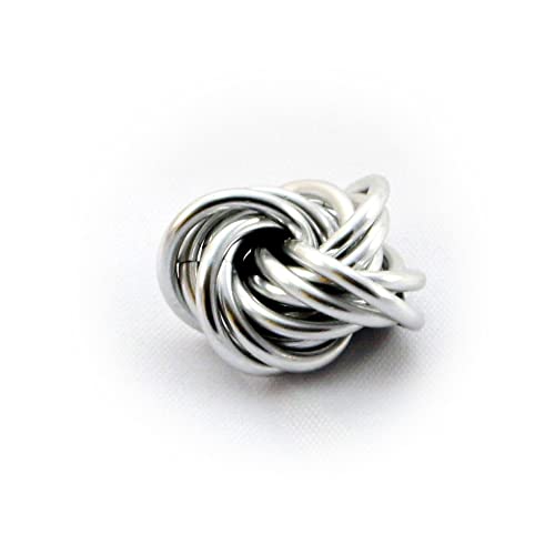 Mobii (Small, Solid Color): Fidget Mobius Toy, Anxiety Relief Stress Ring, Pocket Restless Hand Ball, Office Toy (SilverStar)