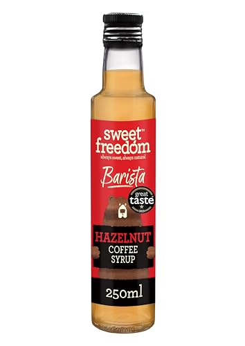 Sweet Freedom Barista Hazelnut Syrup 250 ml Bottle Refined Sugar Free Vegan Dizzle for Coffee and Hot Drinks (Pack of 1)
