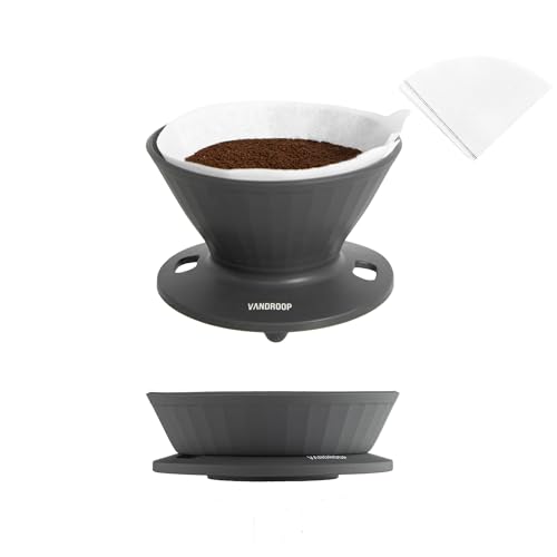 Vandroop Gotejador de café dobrável, máquina de café reutilizável de silicone para acampamento, viag