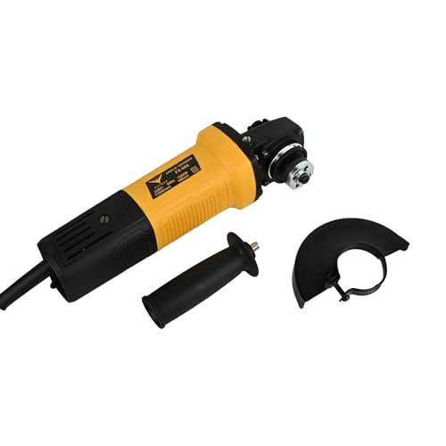 Image of HYCO LABEL FLYMAX Angle Grinder FXAG-806, 1200W Heavy Duty, Copper Armature, Disc Dia 100mm, 11000 RPM with Grinding Wheel and Guard