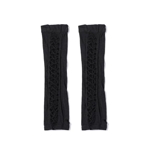 Guantes largos de encaje negros sin dedos para mujer y accesorios de moda 2