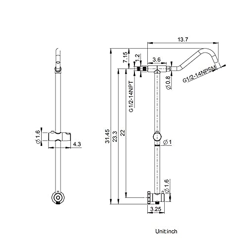 Regadera de lluvia dual Sarlai con mano libre — Cabeza de regadera de lluvia de acero inoxidable de 10 pulgadas, rociador manual de 5 modos con barra deslizante ajustable sin perforación y manguera, acabado cromado miniatura 6