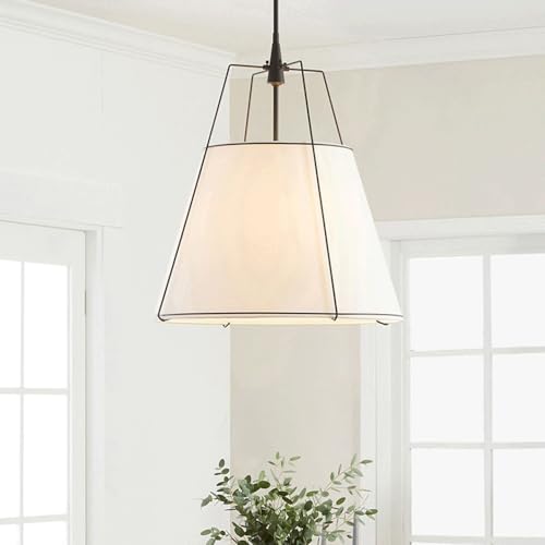 Baicxt B-156 White Fabric Pendant Light Handmade Simple Hanging Lamp E26 Base Diameter 15.7In Chandeliers Living Room Bedroom Study Hallway Elevator Hall Loft B&B Dining Room Lighting Fixture thumb #3