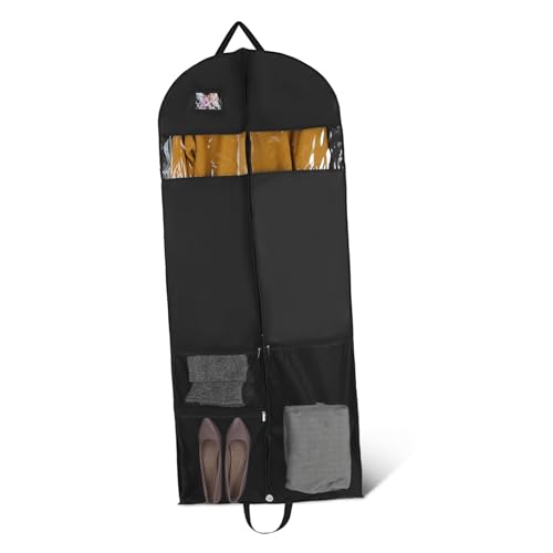 Dress Suit Bag Hanging Garment Bag Non-woven Fabric Window View Storage for Travel