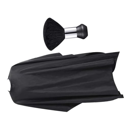 FOMIYES 1 Juego Cepillo De Tela Para Corte De Pelo Ceja Champú Tijeras Para El Cabello Plumero De Cuello Cuchilla Delantal De Corte De Pelo Peluquería Soporte Para El Cabello Black Paño