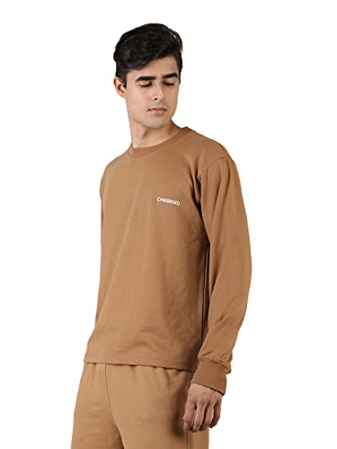 Image of CHKOKKO Men's Terry Cotton Loose Fit Full Sleeves Regular Fit T-Shirt