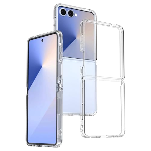 Image of for Samsung Galaxy Flip 7 Case Samsung Flip 7 Case Lightweight Cell Phone Protective Cover Flexible Anti Yellowing Durable Rugged DropProof Shockproof TPU Crystal(Clear)