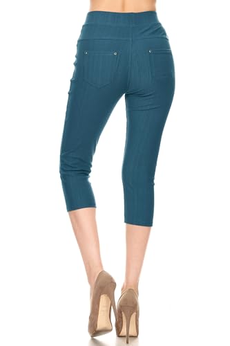 Image of Leggings Depot Women's Cotton Blend Stretch Pull-on Jeggings Casual Pants with Pockets (Available in Plus Size)