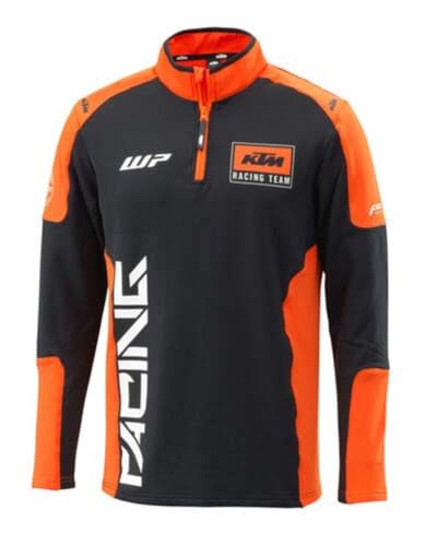 KTM AG Men's Orange Halfzip Zipper Neck Long Sleeve Polyester Sweater
