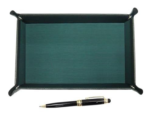 日本製モスグリーン牛革ペントレイ スマホタッチ金属ミニレトロ回転ボールペンセット TRAMG-TK66A