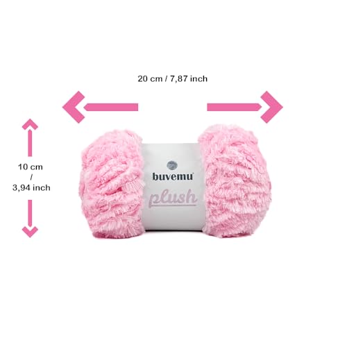 Image of Plush Faux Fur Bulky Yarn, Super Soft Fluffy Fuzzy for Knitting Crocheting Crafting, 100 Gram (3.53 Ounces) 109 Yards (100 Meters) (Light Pink) (3 Skeins)