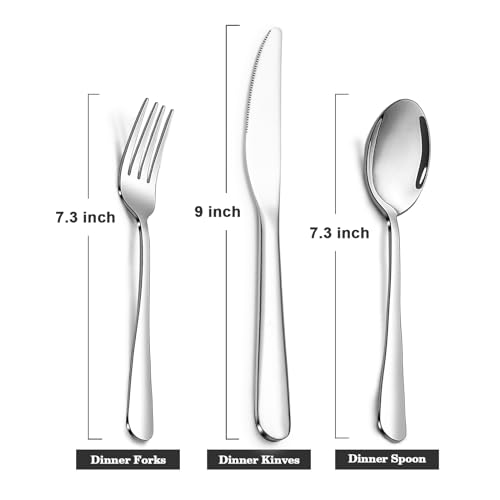 SANTUO Stainless Steel 12PCS Dinner Set combo with 4 Dinner Knives, 4 Dinner Forks, 4 Dinner Spoons,Silverware Set for Home, Kitchen and Restaurant, Mirror Polished& Dishwasher Safe