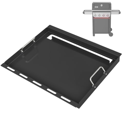 Image of 6787 Full Size Griddle Insert with Handles for Weber Spirit 400 Series (2025 Models) and Weber Spirit 300(2016-2024), Flat Top Grill Replacement for E425 S425 E435 EP425 EP435 E310 E320, Carbon Steel