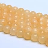【Stone Wholesale】Natural Round Stone 4mm Yellow Aragonite Loose Fine Gemstone Beads Accessory for Bracelet Necklace DIY Jewelry Making About.15inch/Strand