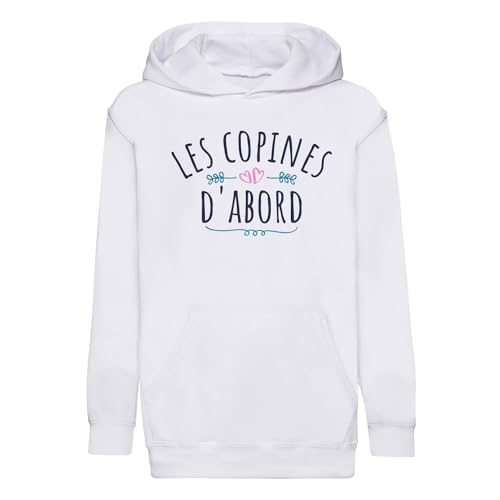 Sweat à capuche enfant Les Copines d'Abord célébrant l'amitié
