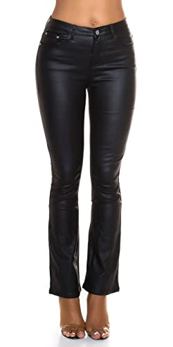 Pantalon pour femme aspect cuir mouillé aspect cuir synthétique, Noir , W40 Cover