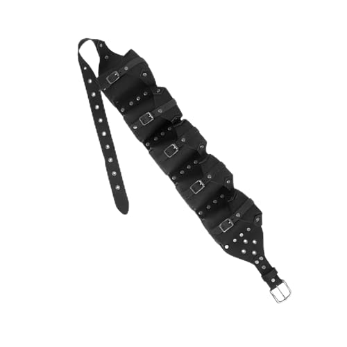 Grommet Belt With Bag Alchemist Waistband Belt For Parties And Festivities Medieval Men Brown Punk Waistband