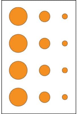 Sarasota Co. (FL) Sheriff's Office Circle Training Target Features Pattern of 5", 3", & 1. 5" Training Circles Size: 23" x 35" Black and Orange