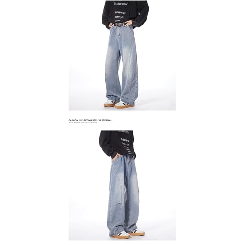 Men's American Cleanfit Wide Leg Jeans Loose Retro Curved Cut Pants for Summer Spring Autumn2
