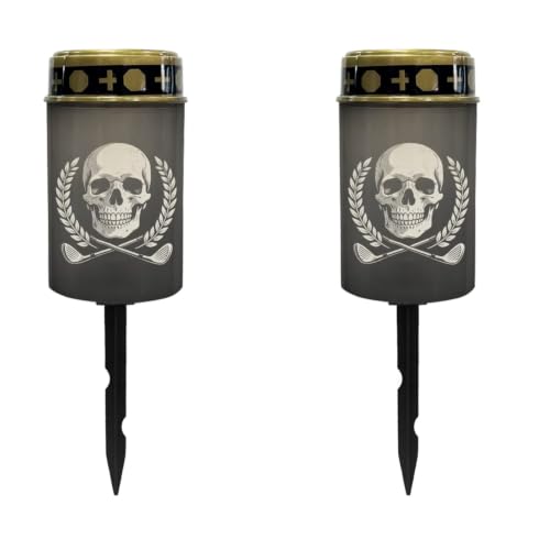 Image of Halloween Skull Solar Lights for Cemetery Gravesite | Outdoor Solar Lights for Cemetery Grave Decorations, Waterproof LED Flameless Candle for Grave Memorial Gift Decor 2 Pack