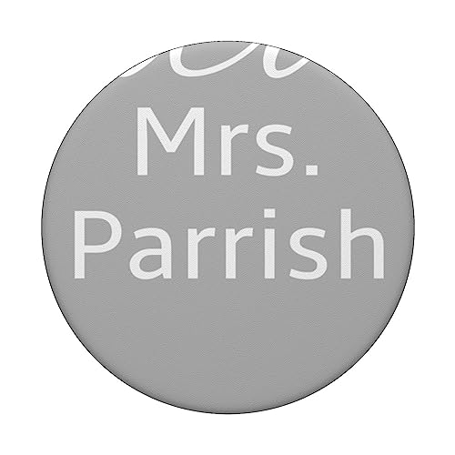 Mrs. PARRISH personalized engagment announcment PopSockets Swappable PopGrip, Black - Image 3
